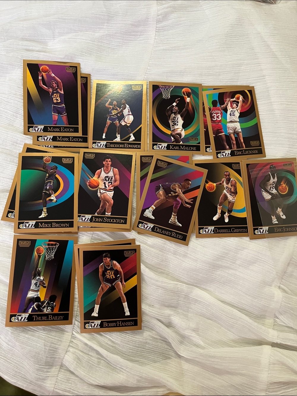 NBA Utah Jazz Trading Card Set with Gold Borders and Rainbow Accents